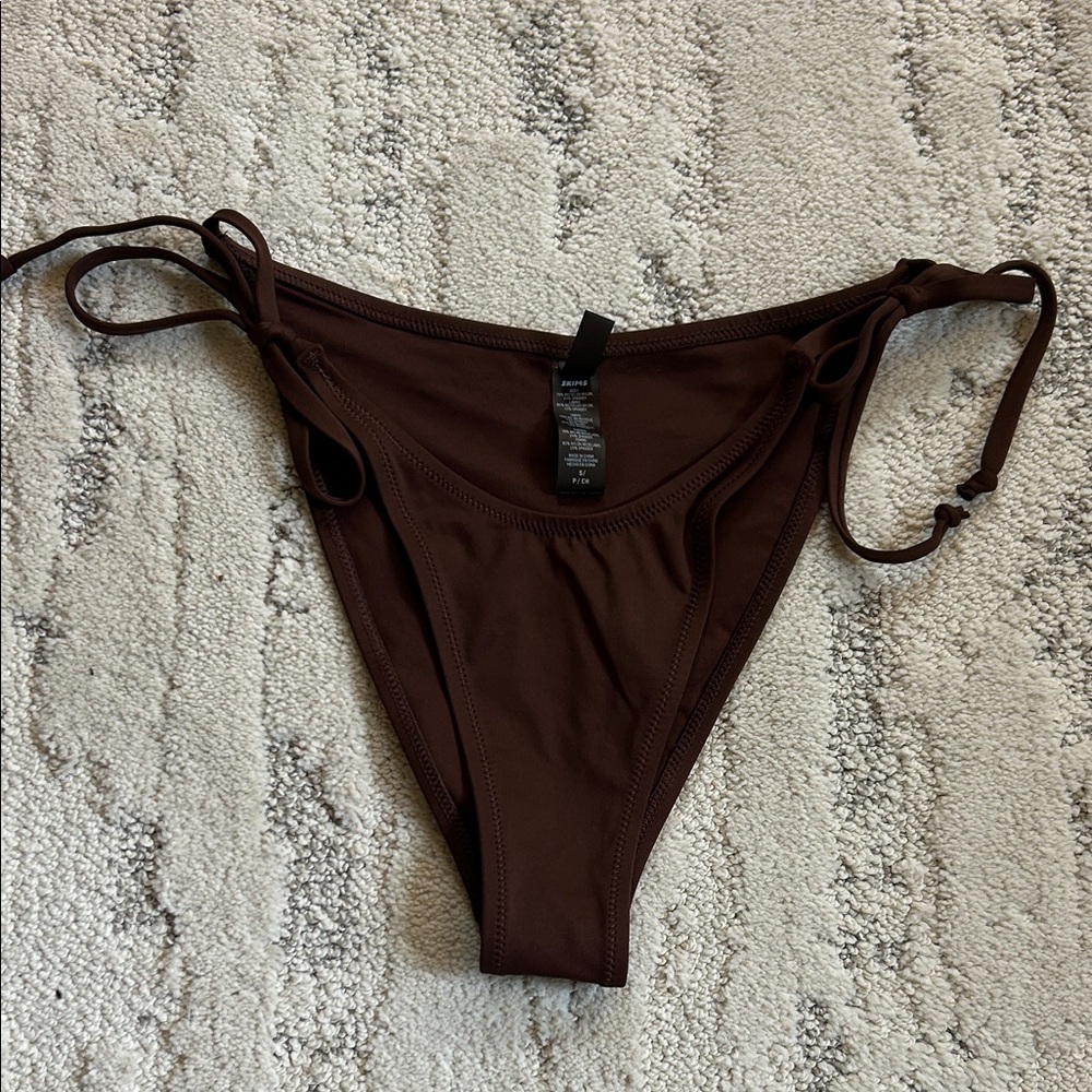 SKIMS Brown Tie Bikini Bottoms